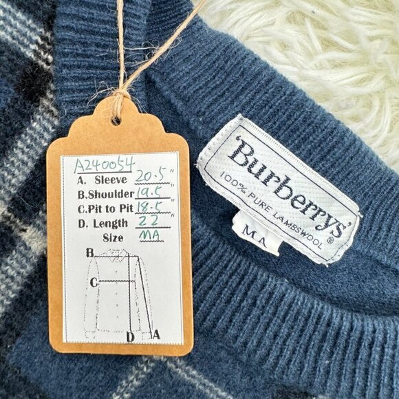 Burberrys Sweater Vintage Pure Lambswool Unisex - Picture 3 of 9